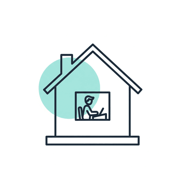 House with tutor at desk — private tutoring